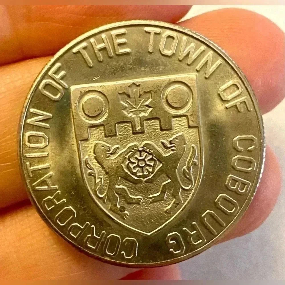 COBOURG ONTARIO VICTORIA HALL 1860  stamped coin 🪙